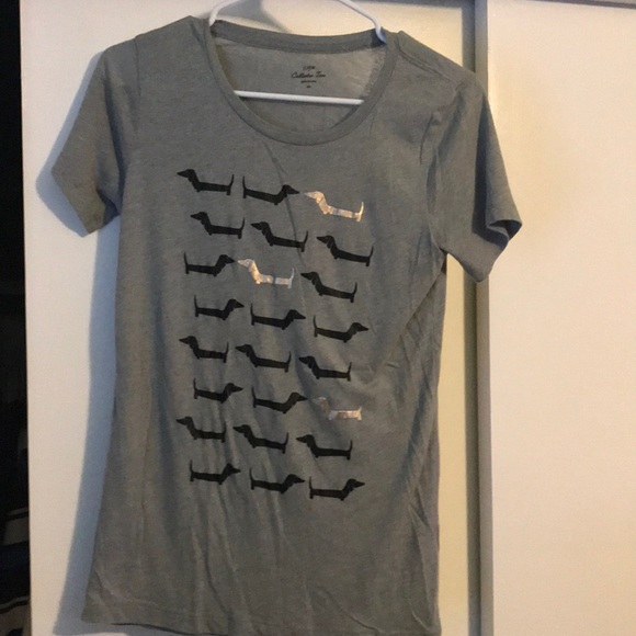 J. Crew Tops - J Crew Collectiom silver dog tee X small
